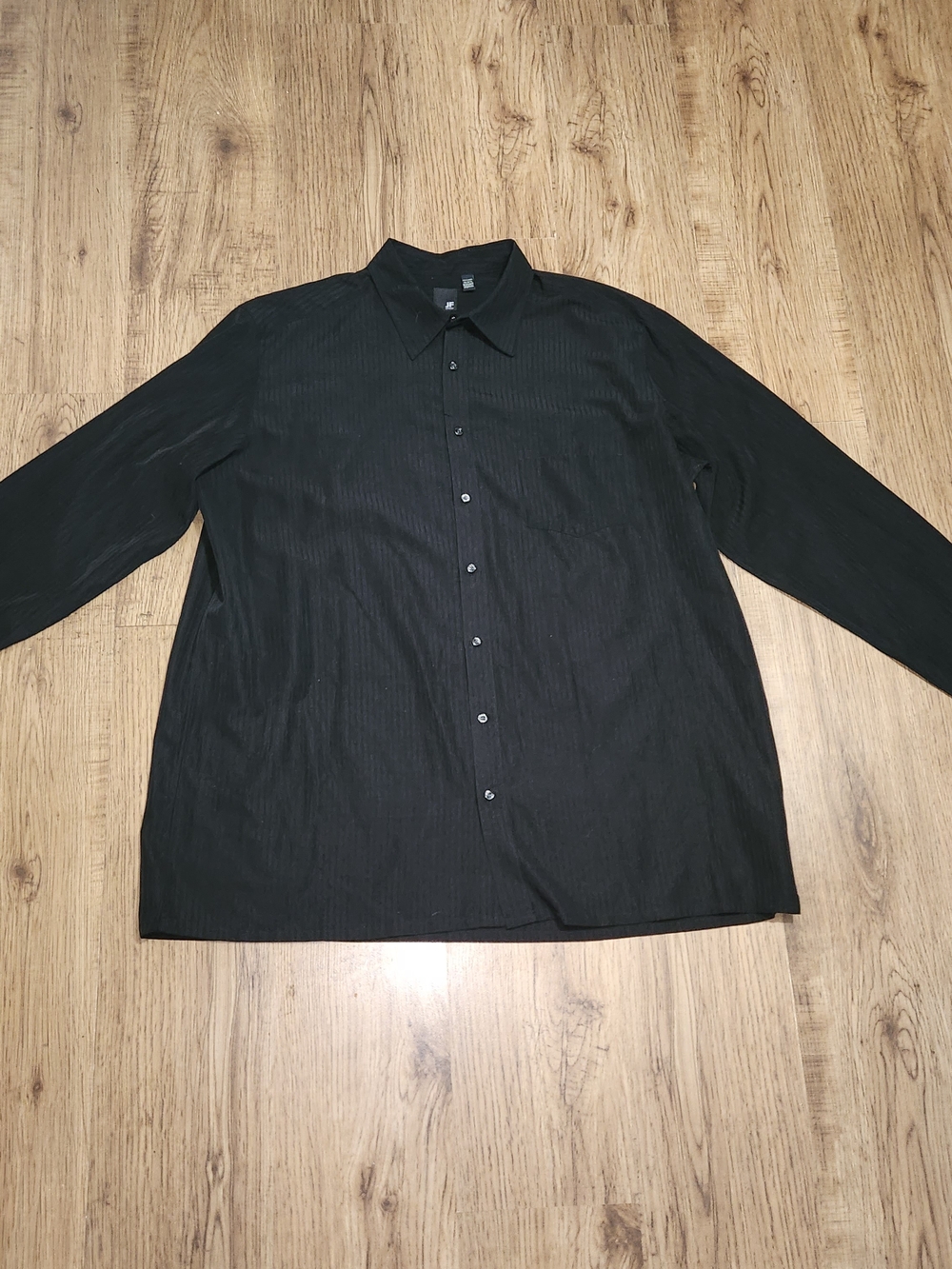 jf j.ferrar Men's Black Long-Sleeve Dress Shirt